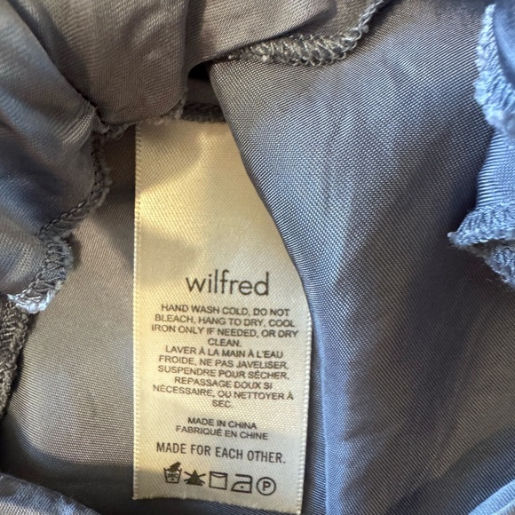 Aritzia Wilfred Dress Davina Ruched Side Cowl Neck Silky Cupro Gray Blue Sexy XS - Picture 8 of 11